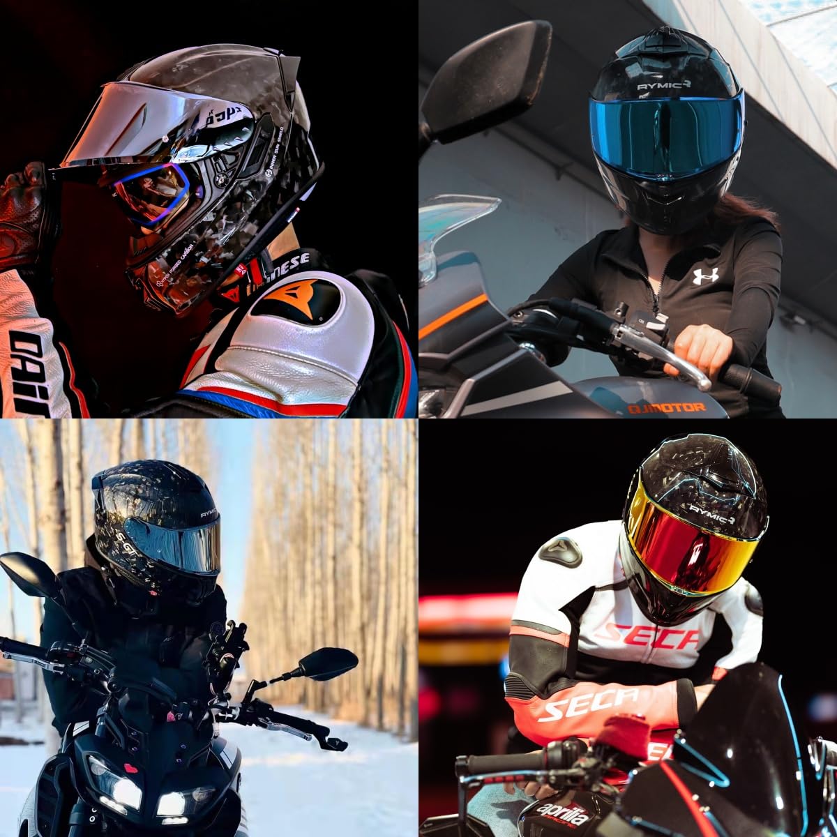 S-GT Motorradhelm Carbon ECE 22.06, Full Face Helm Vollvisierhelm mit Kratzfestem Visier