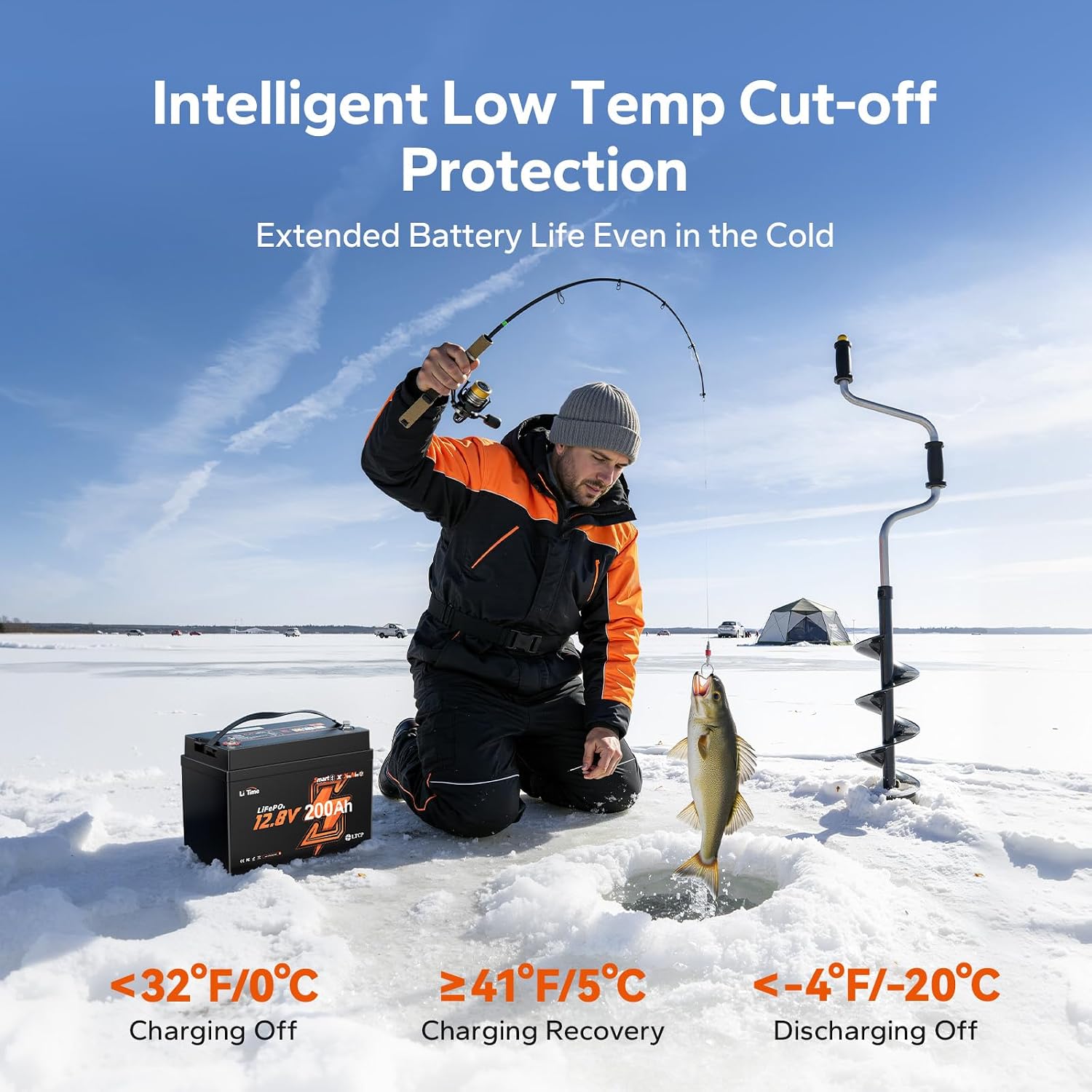 Litime 12V 200Ah Bluetooth Trolling Motors LiFePO4 Battery (Group 31+), 12 Volt Mini Lithium Batteries with Low Temp Protection, Up to 20000 Deep Cycles, 200A BMS for RV, Marine, Solar, Off-Grid