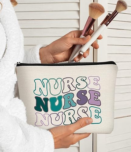 Miniatura 7 de Bolsa de maquillaje para enfermera, bolsa de cosméticos de enfermería de leopardo rosa, regalo para adolescentes y mujeres, regalos de