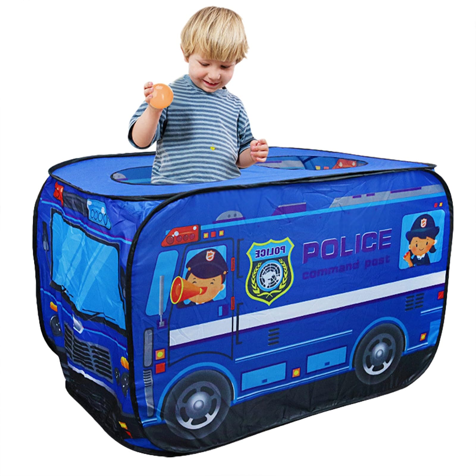 Takezuaa Kids Pop Up Tent Foldable Play Tent,Tents Set Up Free Play Equipment for Children,Indoor Outdoor Children's Playhouse Crawling Bus Toy with Carry Bag for Girls Boys Toddler,Blue