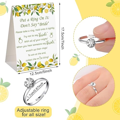 Miniatura 14 de Woanger Juego de despedida de soltera con 50 anillos falsos, juego de despedida de soltera con temática de vegetación rústica, juegos de boda