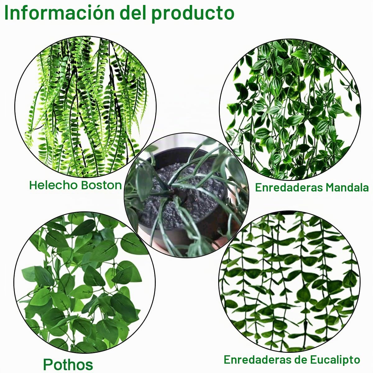 4 Piezas Plantas Artificiales Colgantes en Maceta Plantas Falsas