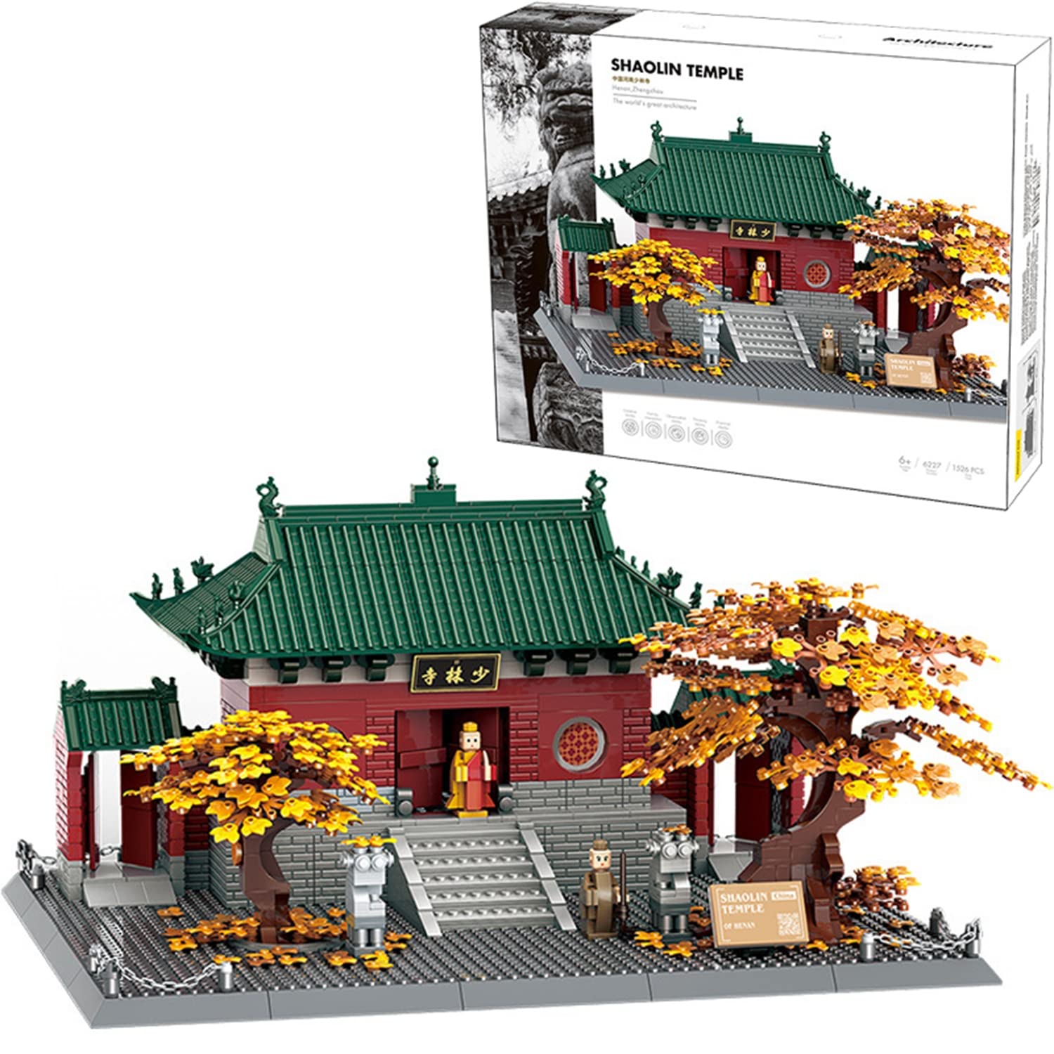 Architecture Shaolin Temple Building Blocks Set Model Kit Toys and Gift for Kids and Adults, Creative Ancient Architecture Assembling Model (1526 Pieces)