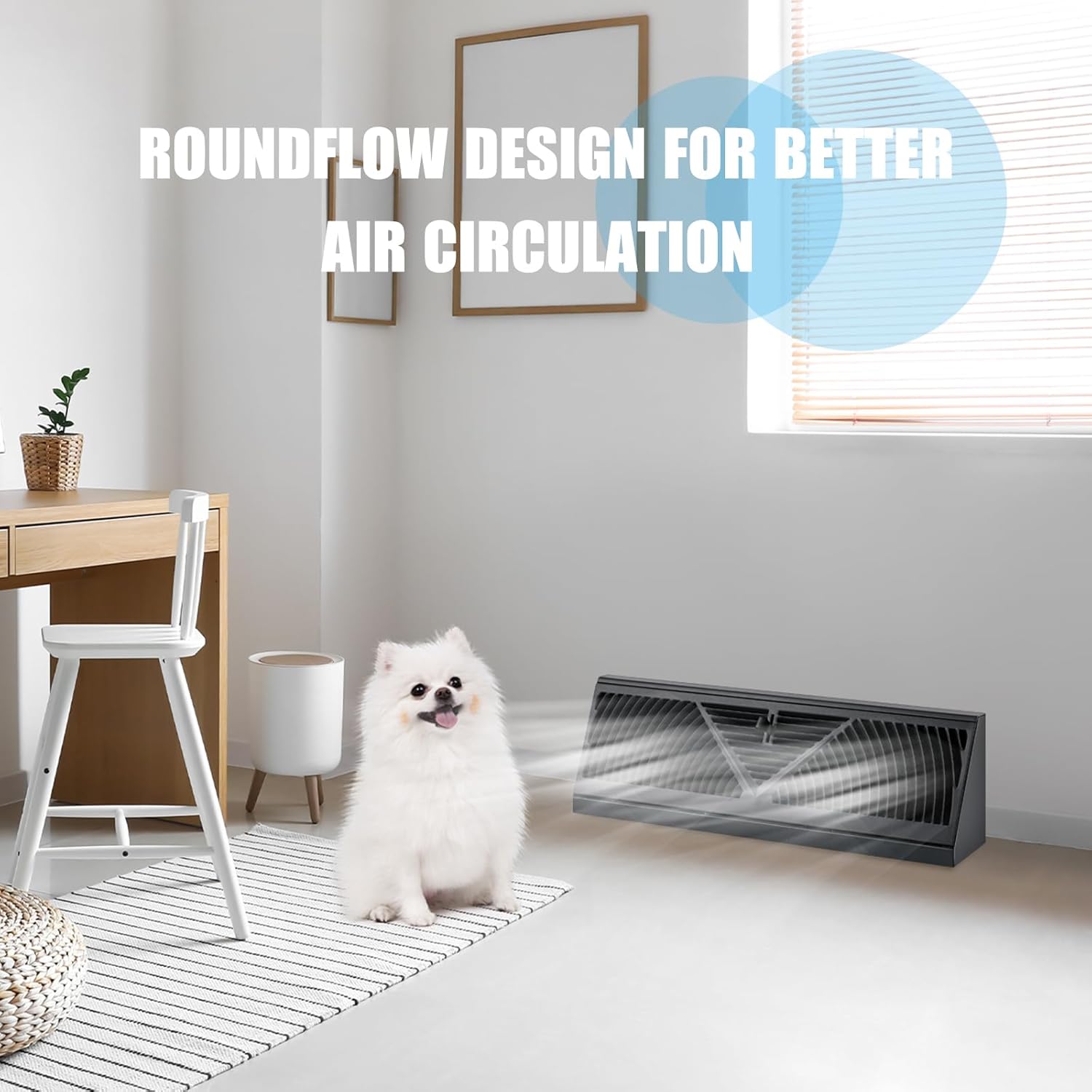 Yaocom 2 Pack Baseboard Register Vent 18 Inch Duct Opening Size Vent Covers for Home Floor Diffuser Wall Corner Baseboard Air Covers, Smooth Air Adjust Lever, Easy Install, Dark Gray
