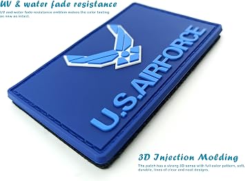 QQSD US Air Force Wings Flag Patch Tactical Military Patch - PVC Hook and Loop Fastener Patch, 2 Pack