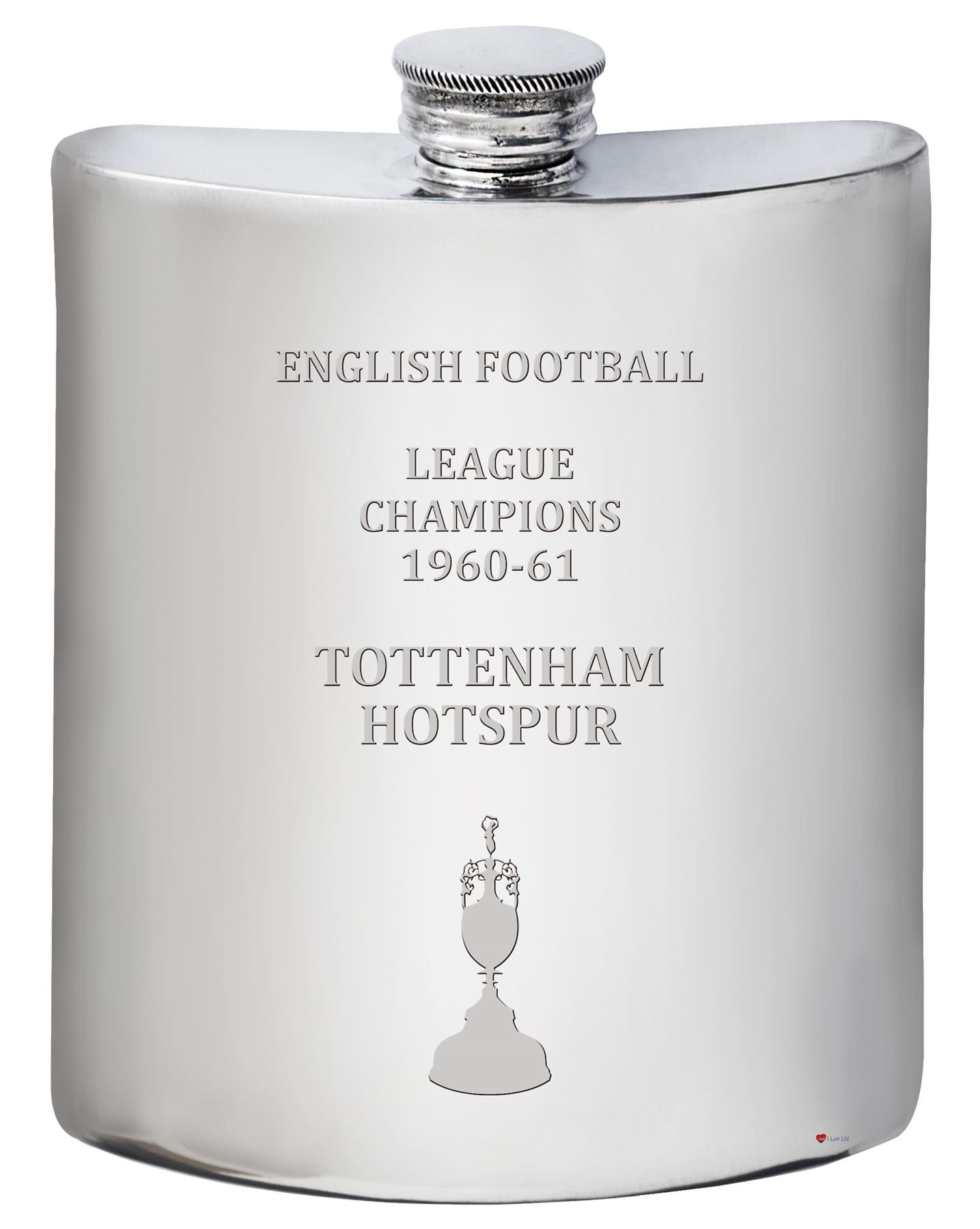 Flasque Tottenham Spurs 1960-61 compagnon en étain 6oz pour les soirées football au stade
