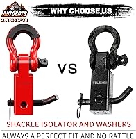 Vista 5 de AUTOBOTS Receptor de enganche de remolque de 2 pulgadas, receptor de enganche de grillete de resistencia a la rotura de 45,000 libras con pasador