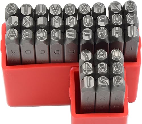 Vista 28 de Wokesi Kit de alfabeto de letras mayúsculas de 1/8" (3 mm) de altura, de acero, para timbre a mano, presión, para molde, código, etiqueta