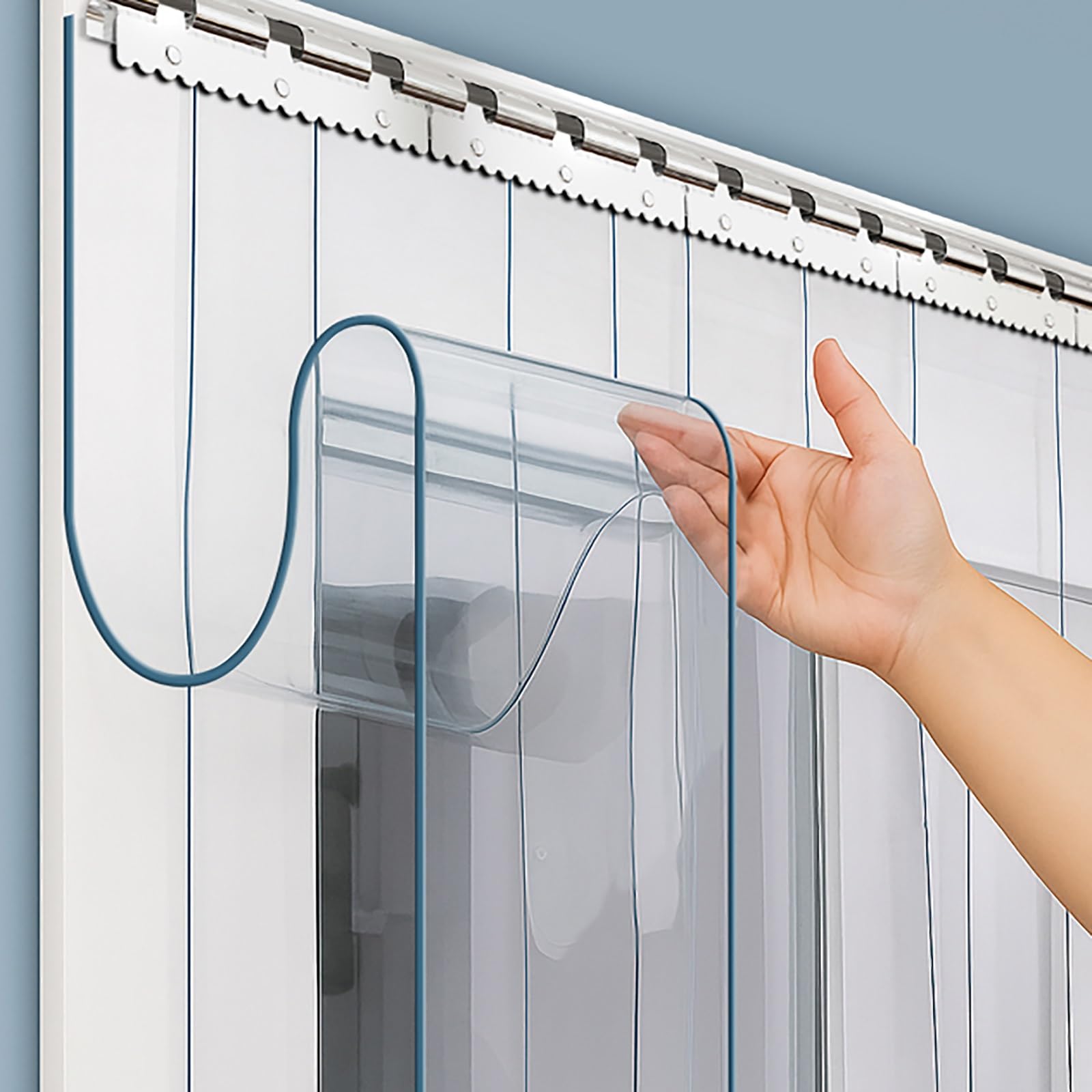 Rideau à Lanières PVC Rideau industriel à lanières Épaisseur 2,5 mm Isolant Rideau de Porte lanieres Facile à installer Convient à la maison, au supermarché, au garage et à l'entrepôt(15x280cm
