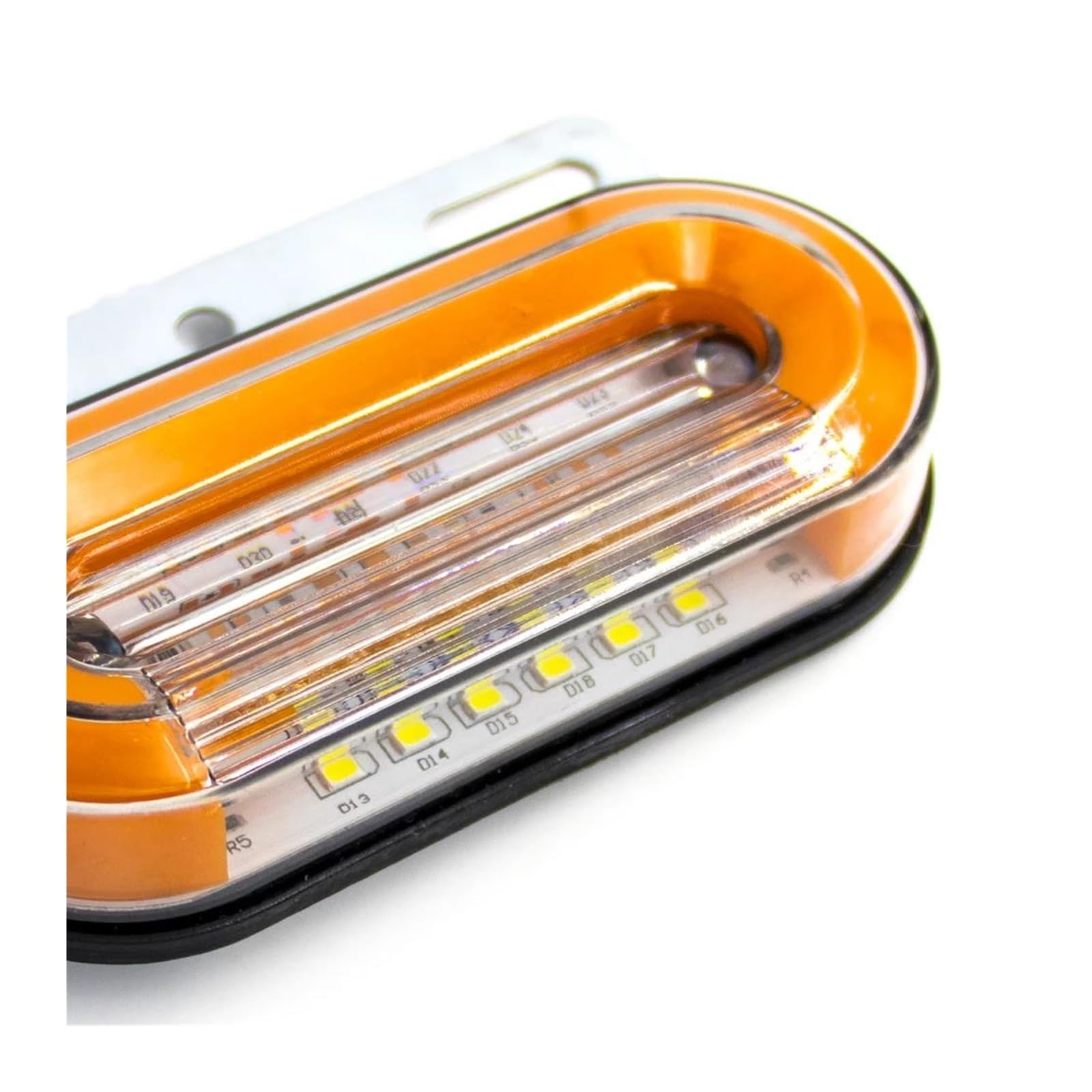 Luz Trasera Luces LED posición Lateral para Coche y camión 4/8 Unidades 12 V/24 V luz Trasera Advertencia 3 Modos para Remolque y camión. Luz Indicadora Freno(8X Yellow)