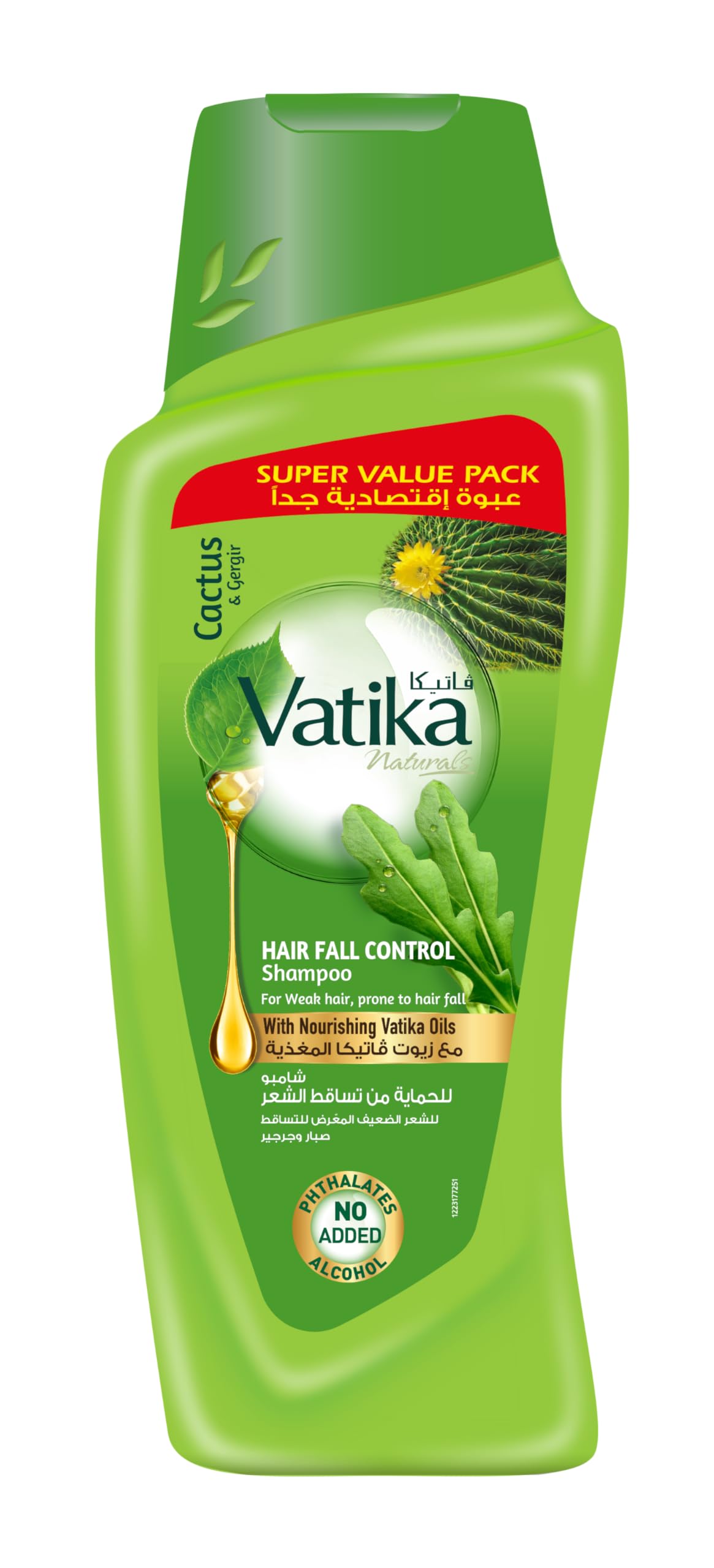Vatika Naturals Hair Fall Control Shampoo 700ml | Enriched with Cactus & Gergir Extracts | For Weak Hair, Prone to Hair Fall | With Nourishing Vatika Oils
