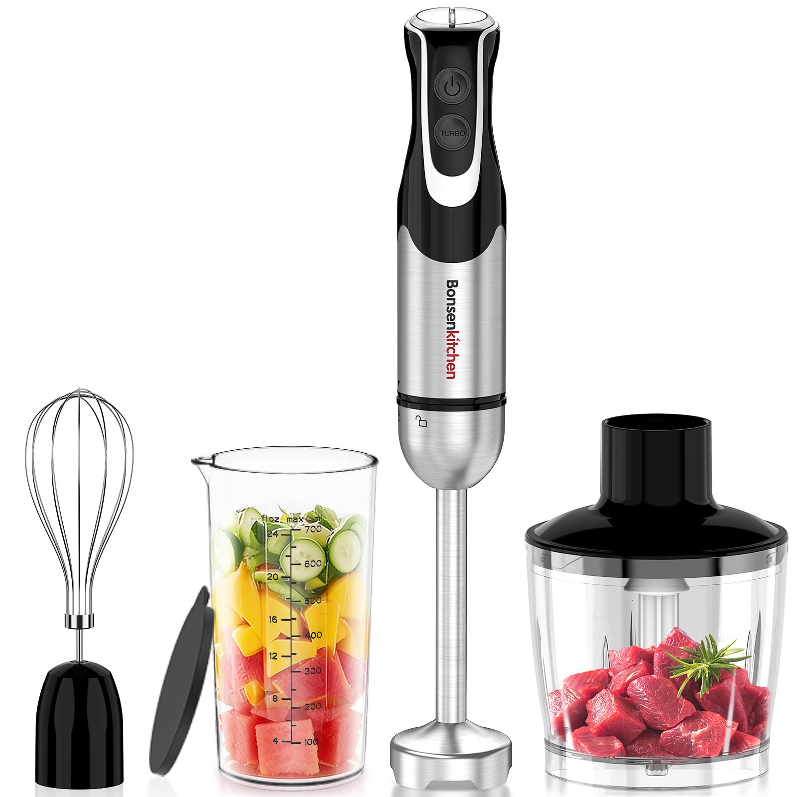 Amazon.com: Bonsenkitchen 4-in-1 Immersion Blender Handheld with