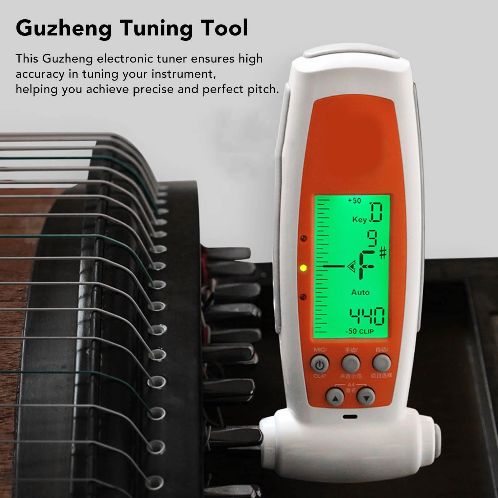 VGEBY Sintonizador Electrónico de Cítara, Llave Sensible, Llave de Afinación de Pantalla Grande de Alta Precisión, Ajustador de Instrumentos Musicales