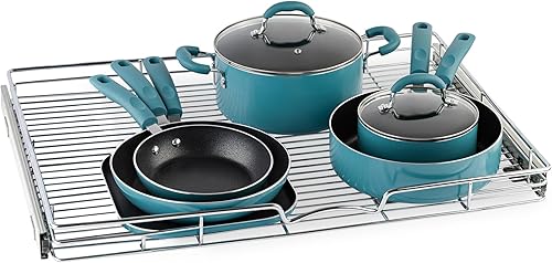 Vista 44 de Organizador de gabinete deslizable, estante de almacenamiento de armario de cocina deslizante extraíble y organizador, marco de alambre resistente