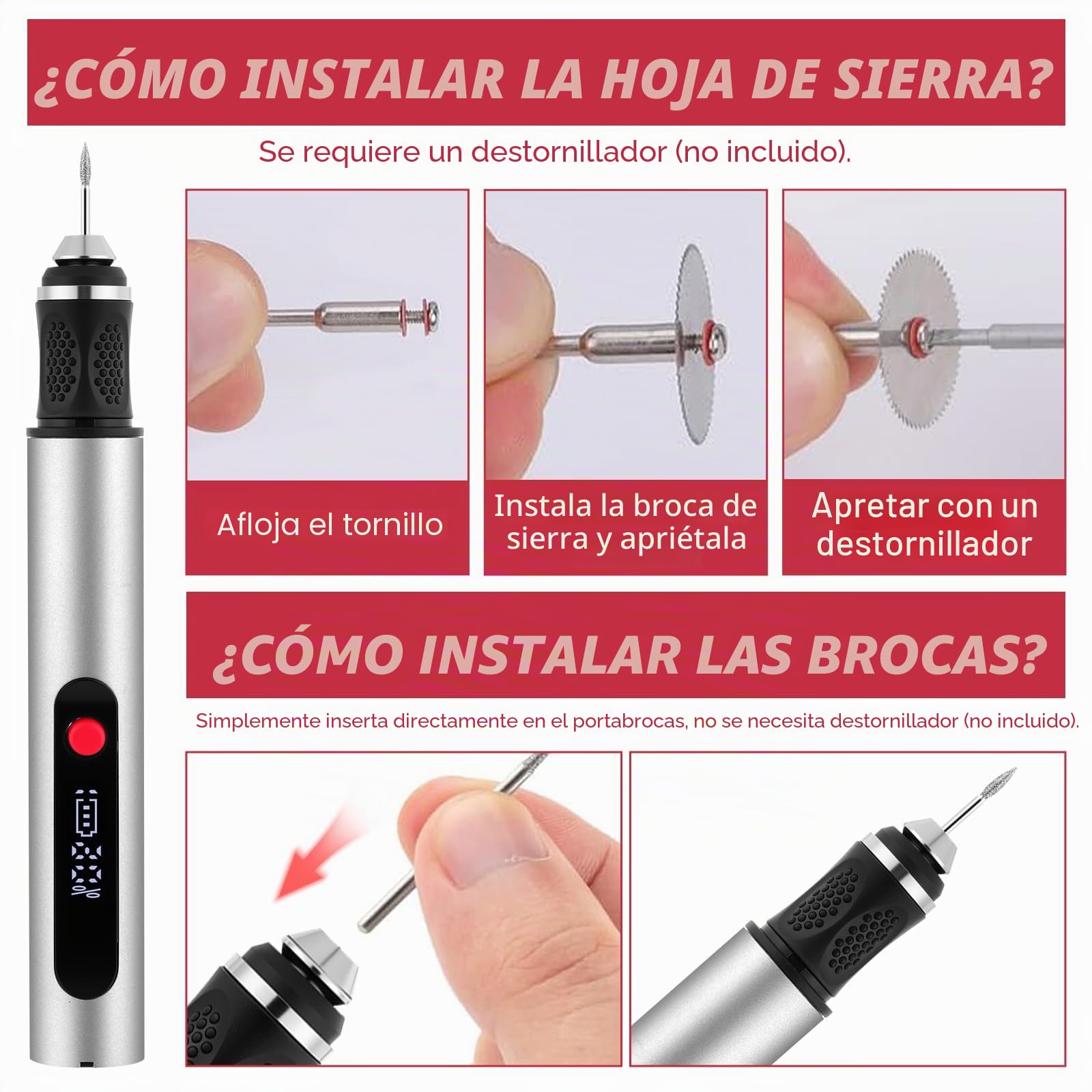 flintronic Grabado Pluma, Lápiz de Grabado Eléctrico, Pino de Grabado Eléctrico con 30Bit, Herramienta de Grabado Inalámbrica Portátil,Mini Bolígrafo Grabador Eléctric,USB Carga,Regulador 3 Velocidade