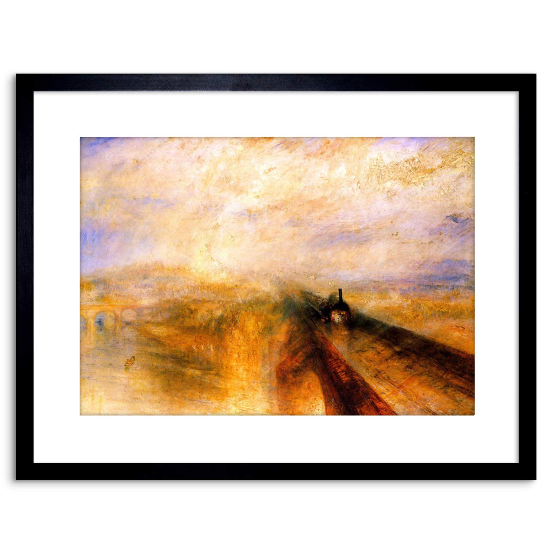 Wee Blue Coo 9x7 '' TURNER RAIN STEAM SPEED GREAT WESTERN RAILWAY FRAMED ART PRINT F97X447