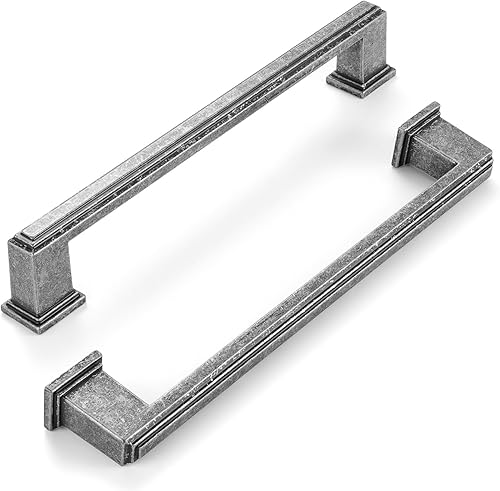 Vista 137 de Paquete de 10 tiradores de gabinete de 6-1/4 pulgadas, tiradores negros mate para gabinetes, accesorios de cocina negros para gabinetes, cajones