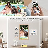 Vista 2 de NexFoto Marco de fotos digital grande de 32 pulgadas, pantalla táctil, marco de fotos digital WiFi de 64 GB 1920 x 1080, añade fotos de Google
