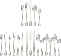 Vista 9 de Yaxa Basics - Juego de cubiertos de acero inoxidable, cubiertos de plata aptos para lavavajillas, servicio para 4, juego de 20 piezas de tenedores