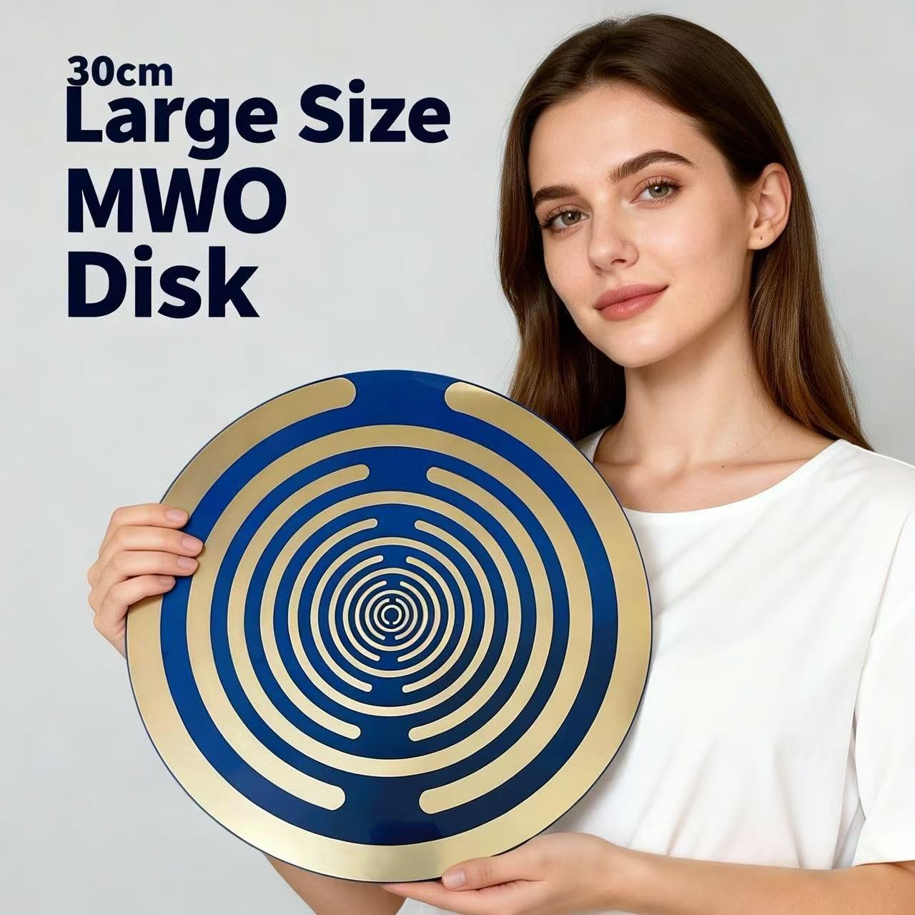 Lakhovsky MWO Disco de gran tamaño de 30 cm, oscilador multionda, bobina de cobre, mejora el diseño de cifrado, Azul, tamaño extragrande dorado Oro galvánico