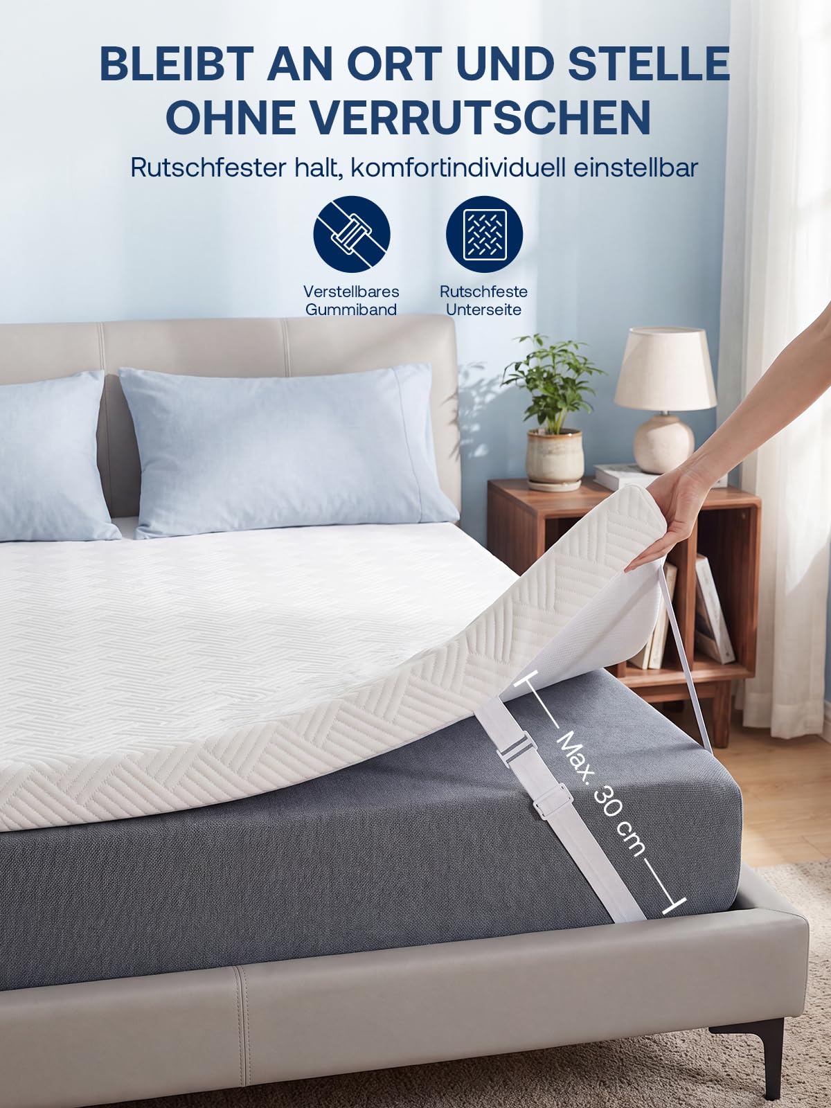 Gel Matratzen Topper 180x200cm, H2/H3 6cm Matratzentopper, Weicher Gelschaum Memory Mattress Topper Matratzenauflage für Schlafsofa Bett, Boxspringbett, Gästebett, Atmungsaktiv, Öko-TEX Zertifiziert