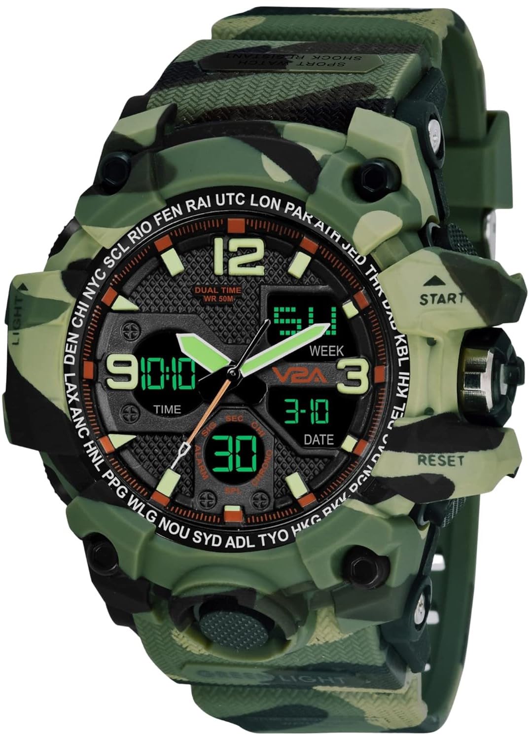 V2A Resin Men Army Multifunction Analog-Digital Sports Watch (Camo-Green), Multi-Color Dial, Multi-Color Band (B09Z2RC1M6) Amazon Price History, Amazon Price Tracker