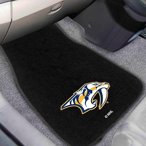 Vista 23 de FANMATS NHL - Juego de 2 alfombrillas bordadas con logotipo de equipo unisex para adultos Negro