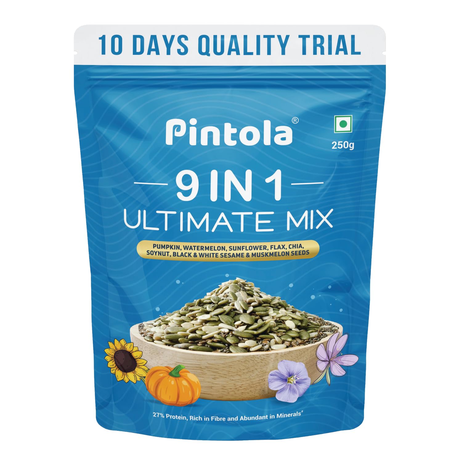 See full amazon price history chart for Pintola Premium & Wholesome 9 in 1 Ultimate Mix Seeds Contains Pumpkin, Watermelon, Sunflower, Flax, Chia, Soynut, Black & White Sesame & Muskmelon Seeds, 9 Varieties, 250g, High Fiber and Nutrients Pintola Premium & Wholesome 9 in 1 Ultimate Mix Seeds Contains Pumpkin, Watermelon, Sunflower, Flax, Chia, Soynut, Black & White Sesame & Muskmelon Seeds, 9 Varieties, 250g, High Fiber and Nutrients (B0D4DZX14J) Amazon Price History, Amazon Price Tracker