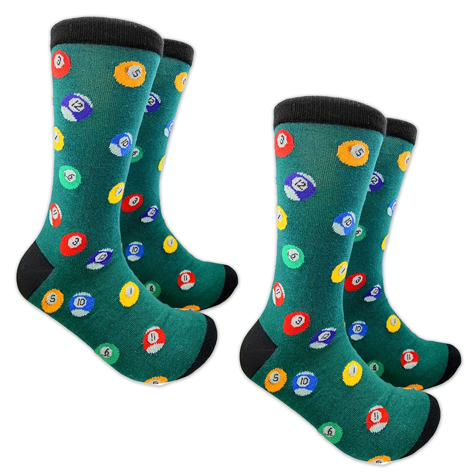RNSKFG 2 Pairs Of Creative Billiard Socks, Cartoon Mid-Tube Socks, Teen Casual Socks, Comfortable And Breathable Sports Socks.