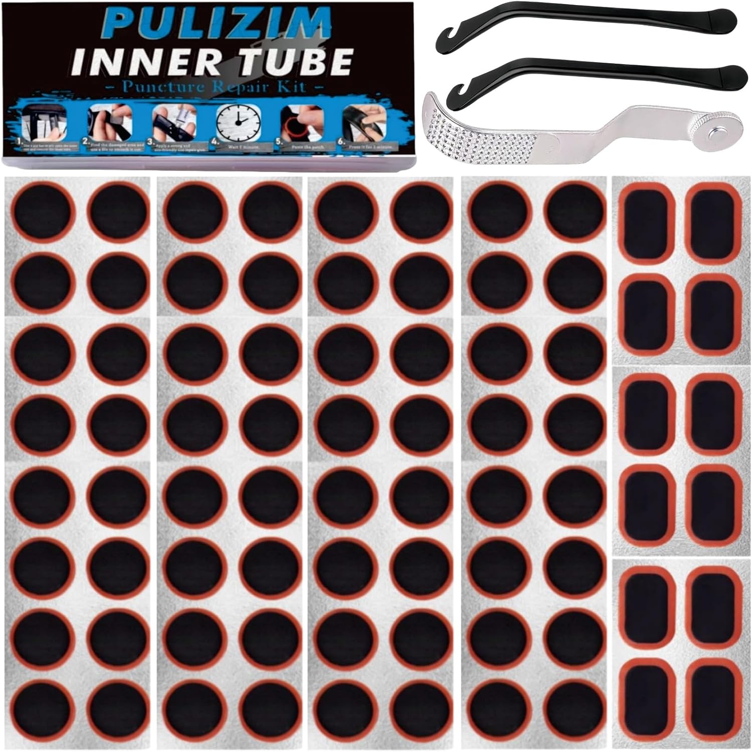 PULIZIM Bicycle Tube Patch Kits Bicycle Tire Repair kit