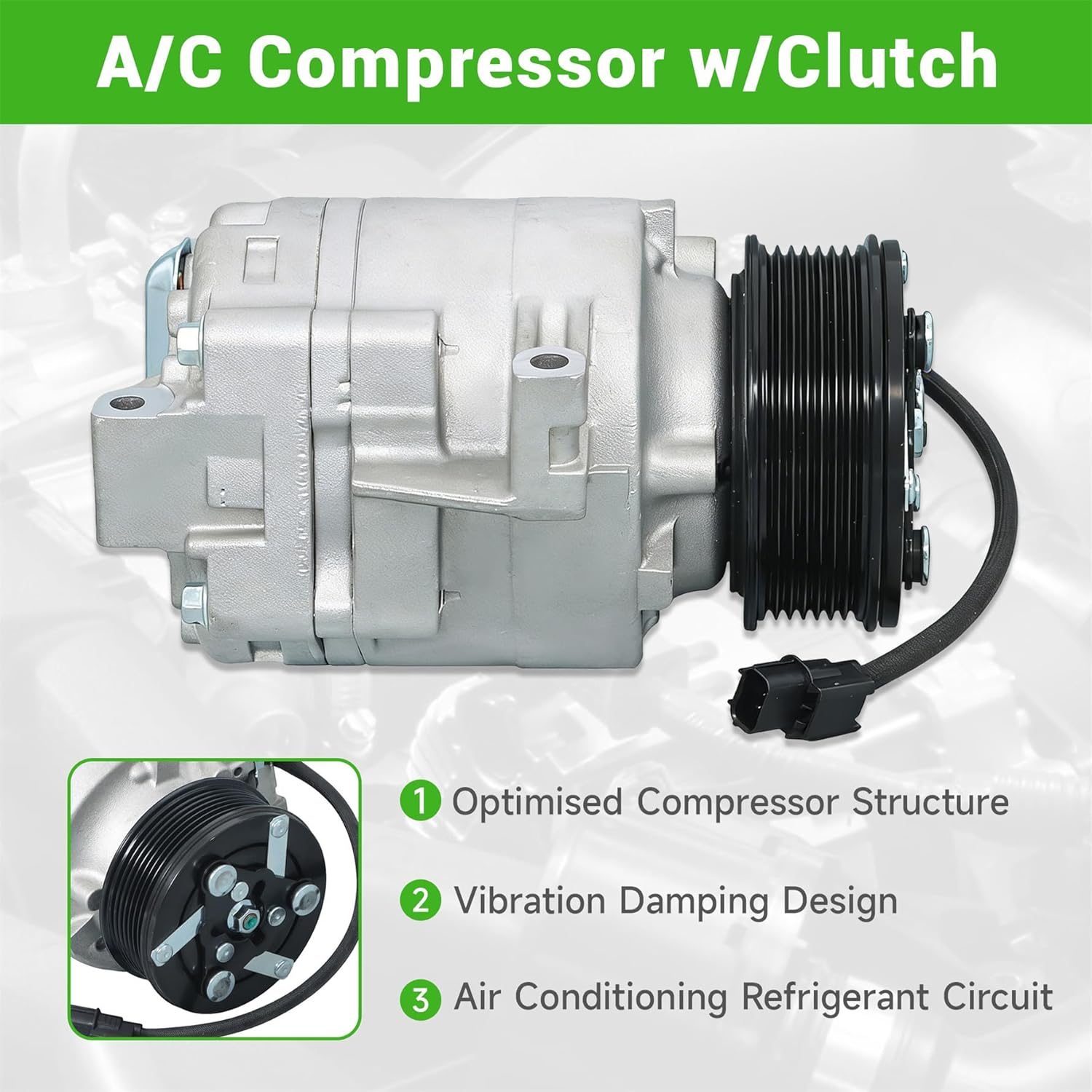 munirater AC Compressor w/Clutch Replacement for 2006-2011 Civic 1.8L 38810RNAA02 38810RNAA01 CO4918AC