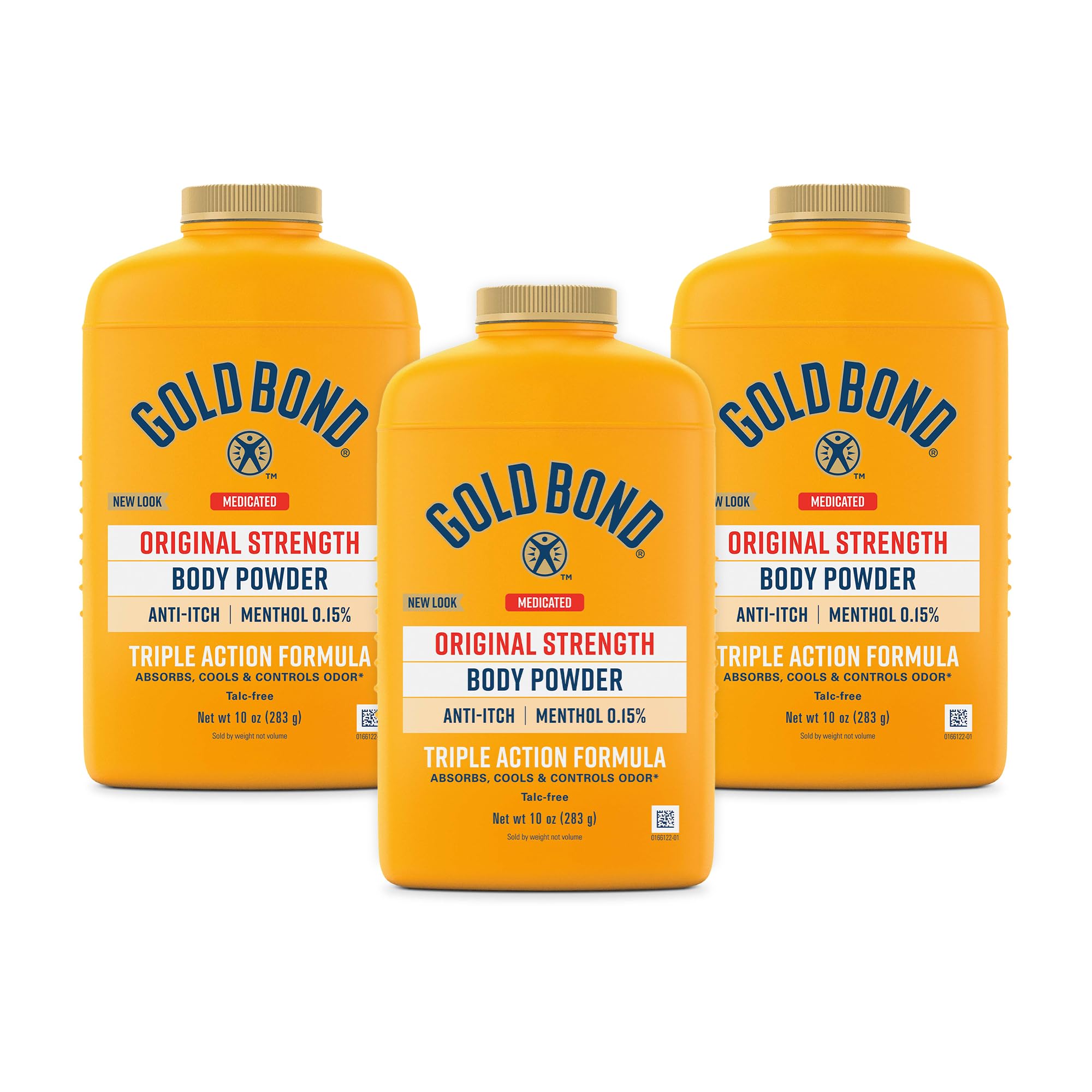 Gold Bond Medicated Original Strength Body Powder, 10 oz., Talc-Free, Anti-Itch, Absorbs & Cools (Pack of 3)