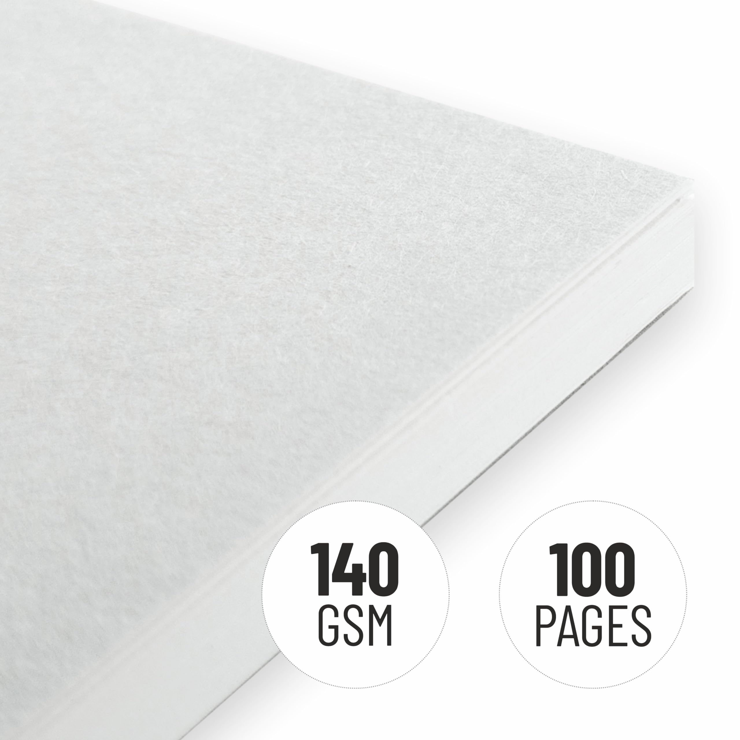 anupam SKETCHE - Blocco da disegno, formato quadrato, con rilegatura a spirale, per artisti, studenti, schizzi, 100 fogli, 140 g/m², confezione da 2, bianco