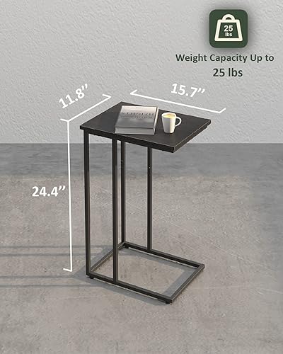 Miniatura 3 de Innerjoin Mesa auxiliar en forma de C, mesa auxiliar C para sofá, sofá y cama, mesa de bandeja de TV que se adapta a espacios pequeños, sala de