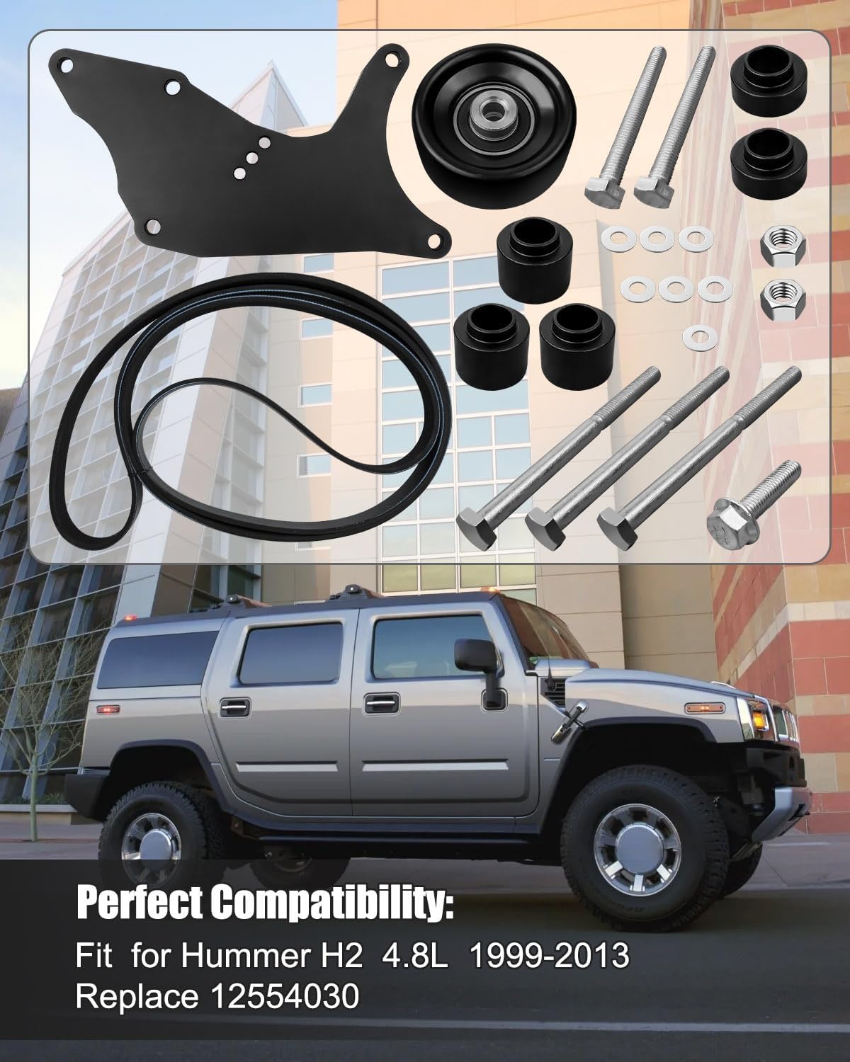 LS Truck Dual Alternator Bracket Kit Compatible with GM Chevy Tahoe Suburban Silverado GMC Yukon Cadillac Escalade Hummer H2 4.8L 5.3L 6.0L 6.2L Vortec V8 Engine 1999-2013