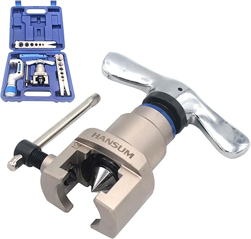 Miniatura 7 de HANSUM Kit de herramientas de abocinación de línea de freno, reparación de expansor de tubería HVAC, refrigeración excéntrica de cono para tubo de