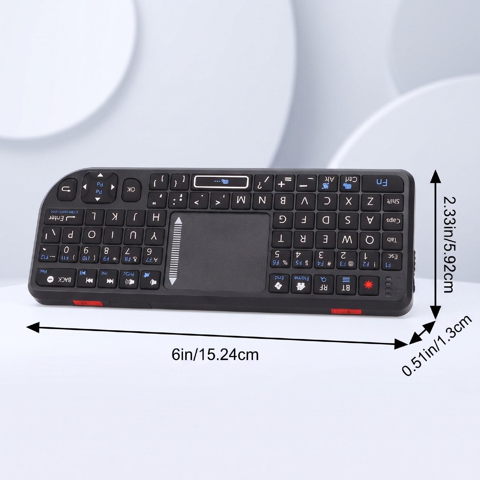 Tastiera da Viaggio con Touchpad, Doppia Modalità Ricaricabile 2.4GHz Bluetooth, per Ufficio e Casa