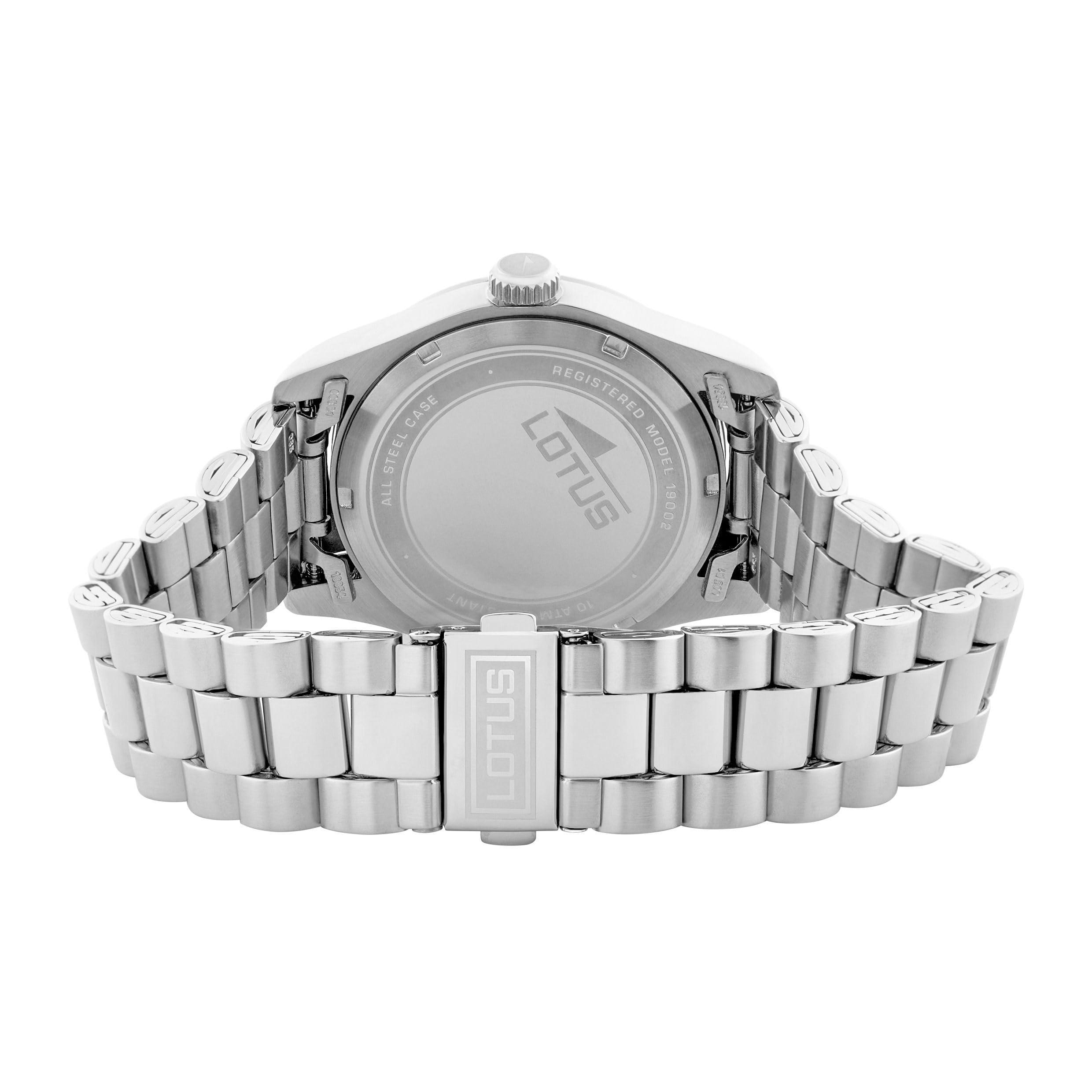 LOTUS Reloj Hombre Analógico de Acero Inoxidable 316l Plateado
