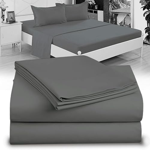 Miniatura 1 de Juego de sábanas de microfibra ultrasuave de 1800 hilos, doble cepillado, bolsillos profundos, ajuste fácil, sin arrugas, cómodo, juego de 3 piezas,