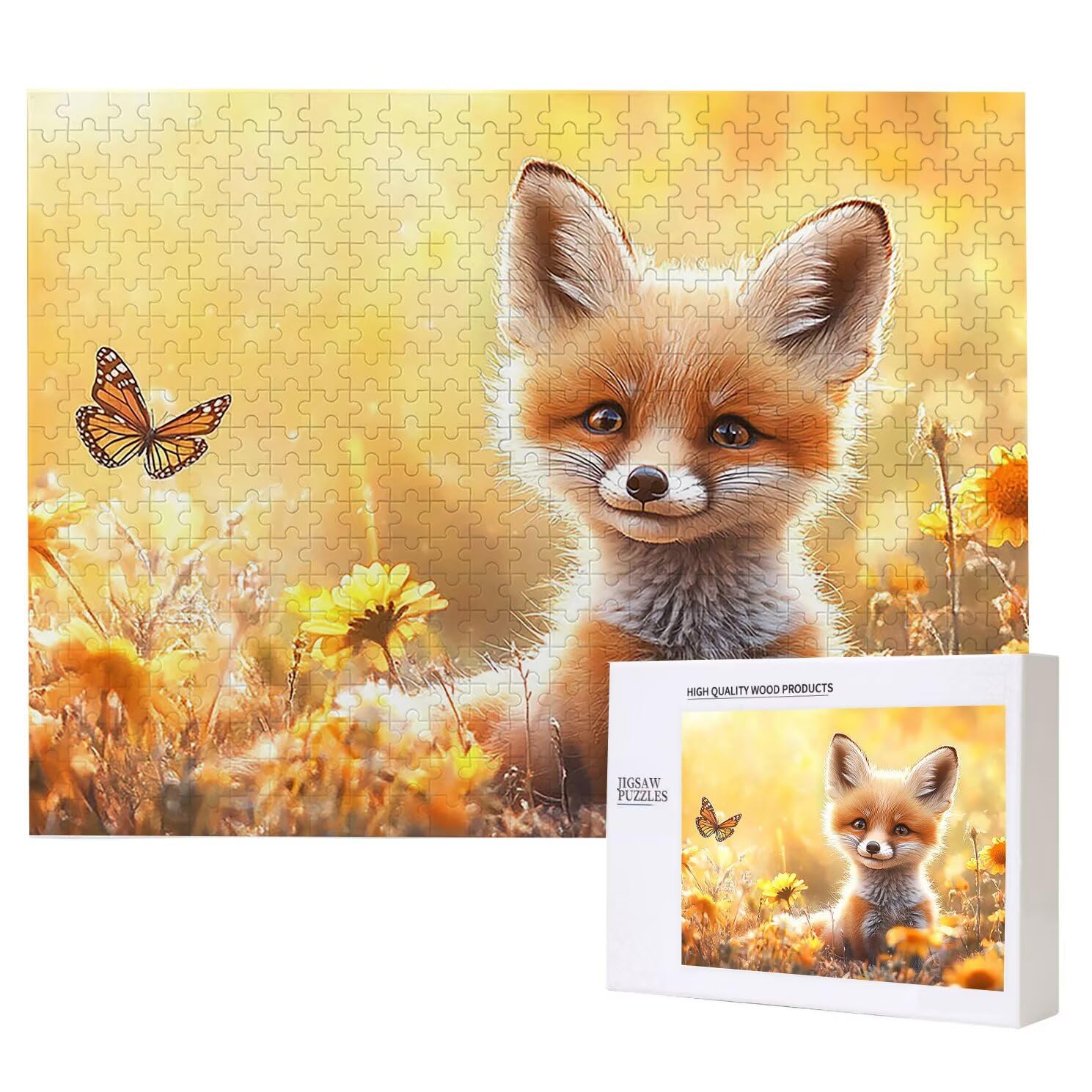 Puzzle dla dorosłych, 3000 sztuk, trudne drewniane puzzle, gra, gra logiczna, gra ręczna, dekoracja rodzinna, kreatywna rozrywka, prezent 81 x 122 cm motyl lis K0F-74