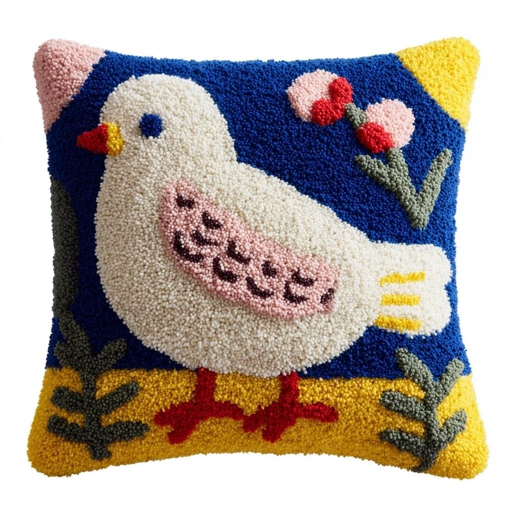 Axiangzik Cartoon Pigeon 43X43cm Latch Hook Pillow Craft Kit,
