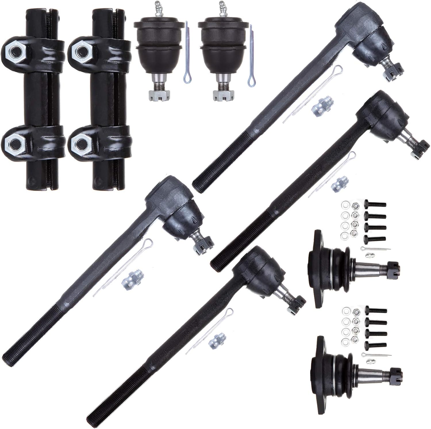 cciyu Front Ball Joints Inner Outer Tie Rod Ends Adjusting fit for 1965-1970 for Pontiac GTO 10Pcs Suspension Kit