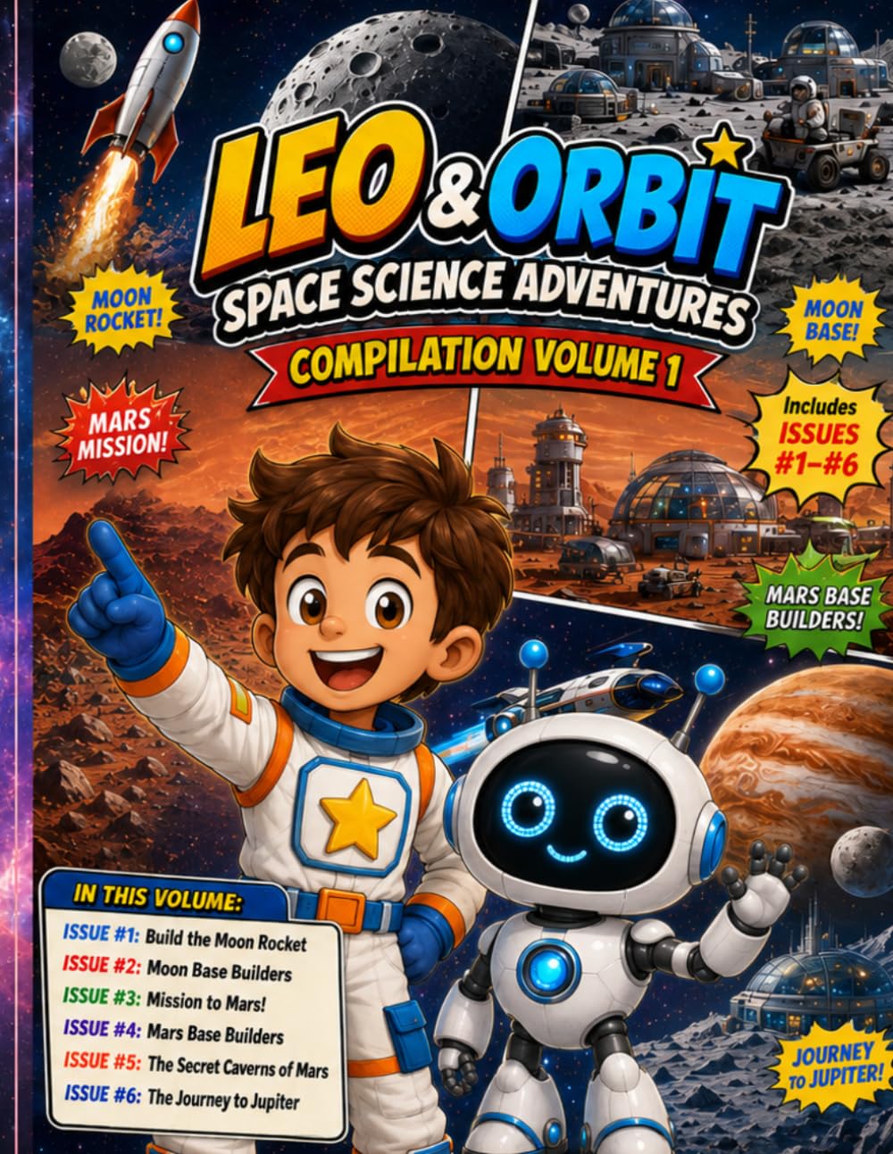 Leo & Orbit Space Science Adventures: A Science Comic Book for Kids – Compilation Volume 1 (Issues #1 - #6)