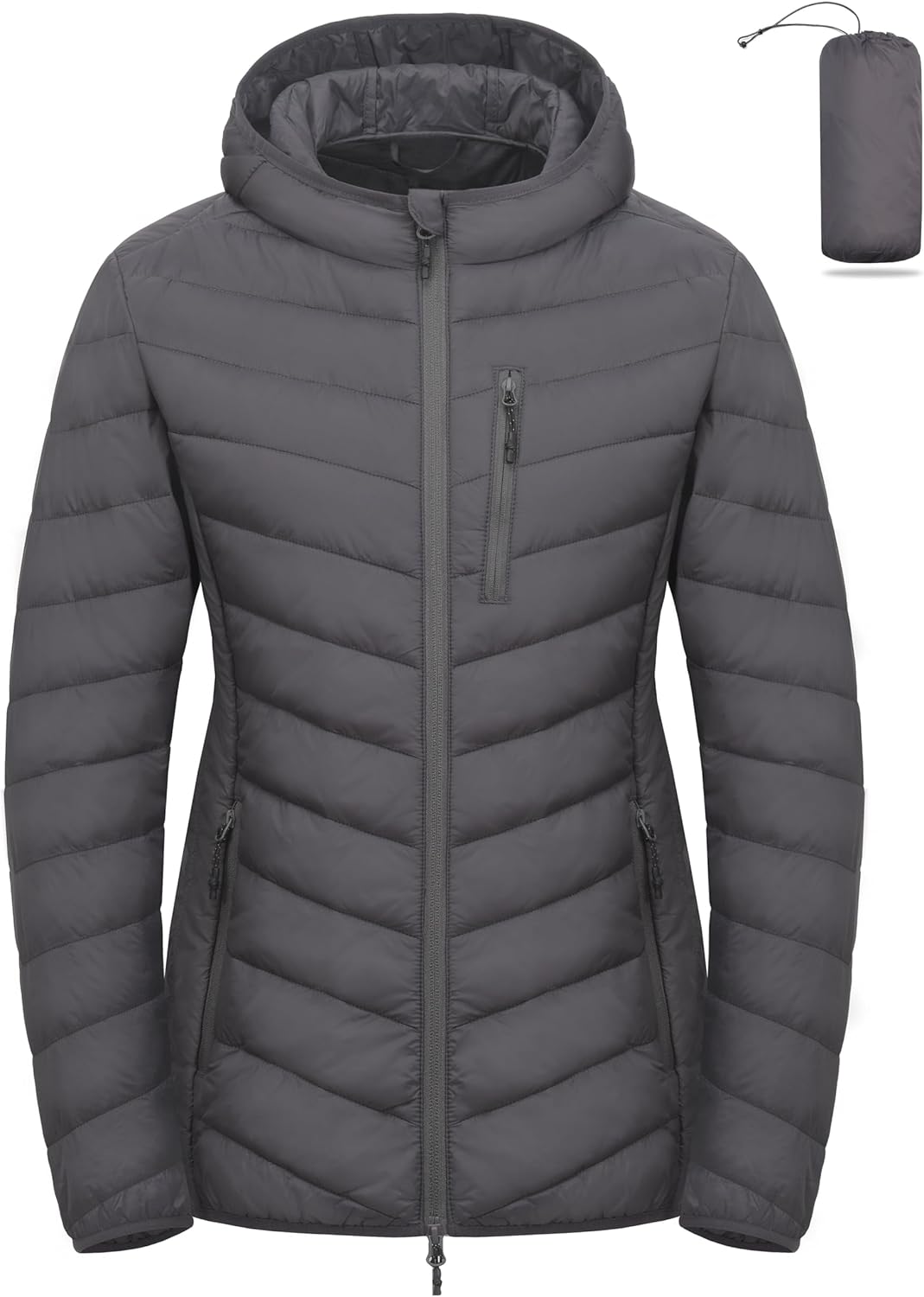 Little Donkey Andy Women's Lightweight Packable Puffer Jacket Hooded Quilted Windproof Warm Insulation Winter Coat