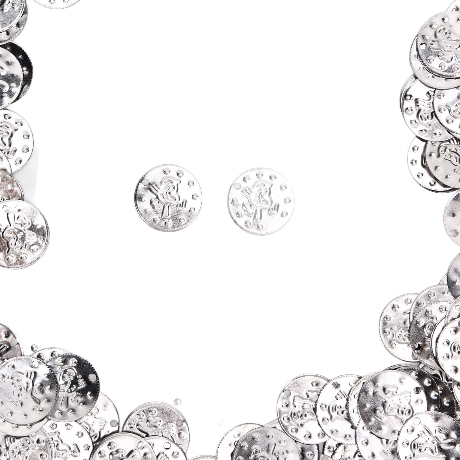 2000pcs Coinss a forma di paillettes tappeto di paillettes, cintura di nappa di danza del ventre dorate, monete di costumi di danza del ventre, accessori per abbigliamento per (Argento (moneta per