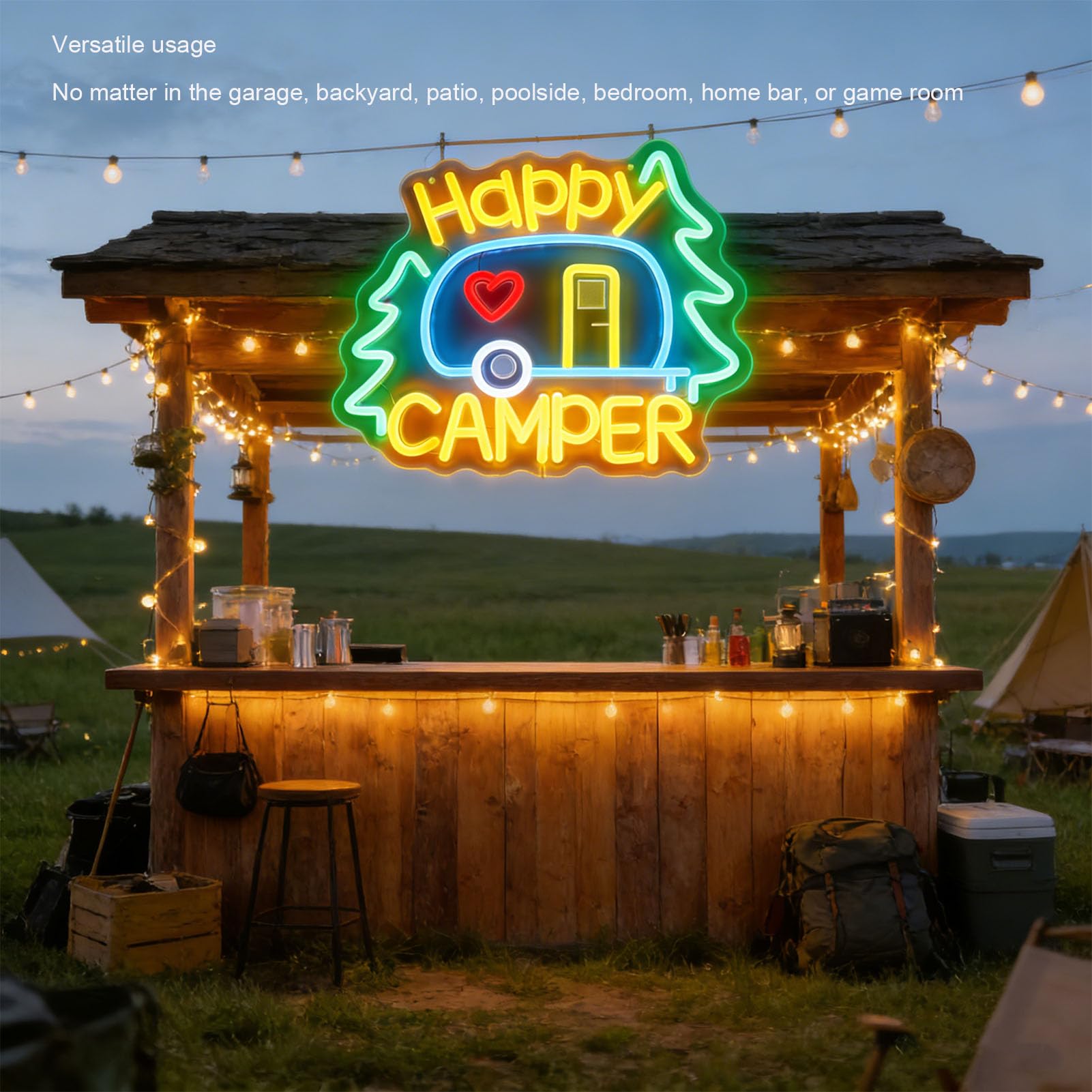 Cryfokt USB Powered Camping Neon Light for Outdoor