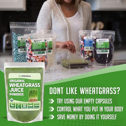 Miniatura 6 de XPRS Nutra Polvo de jugo de pasto de trigo orgánico, cultivado de forma sostenible en los Estados Unidos, jugo de hierba de trigo instantáneo en