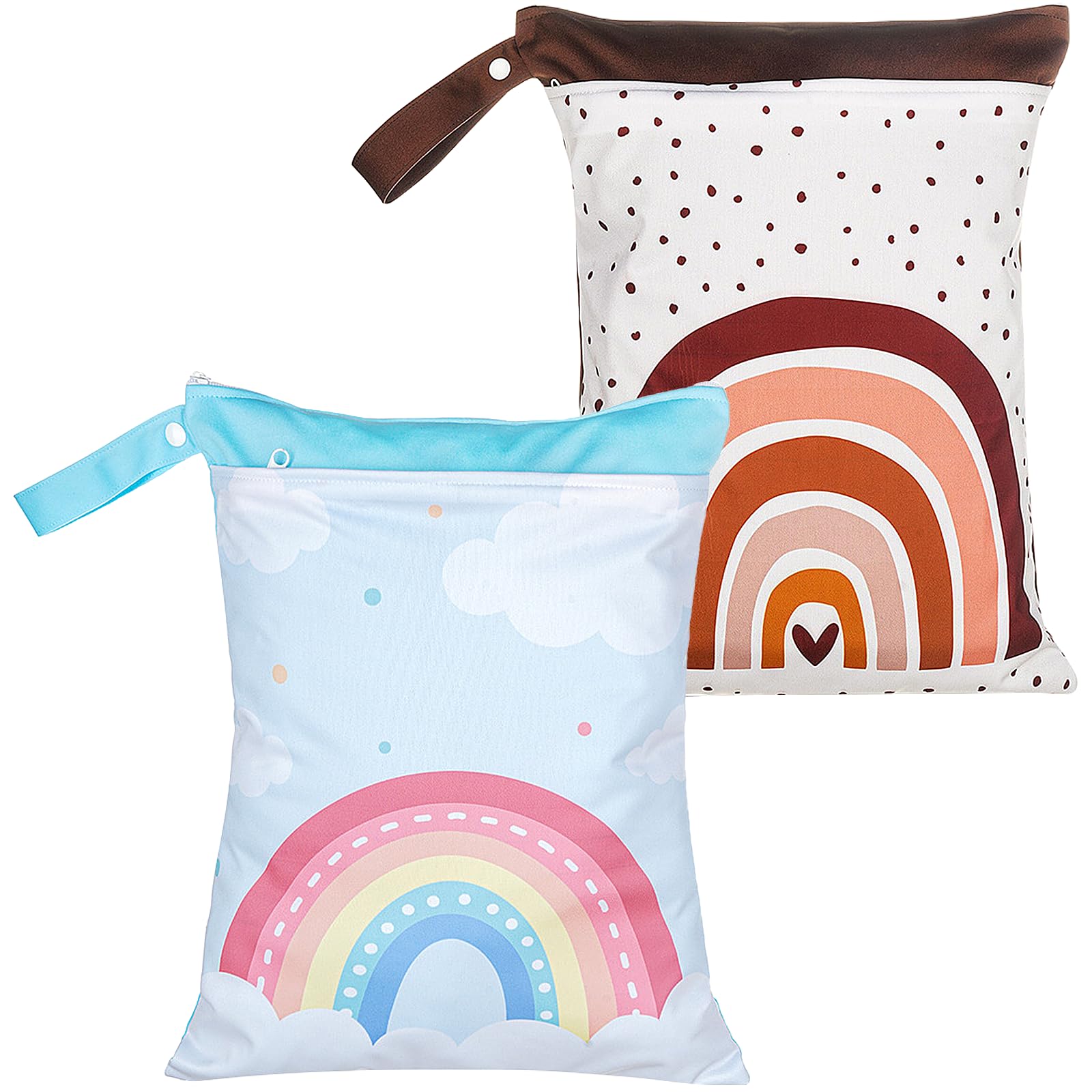 2 Stück Nasstaschen, Wasserdichter Wetbag Organiser, Wiederverwendbare Windeltasche, Wet Bag Kindergarten Großer, Wickeltasche für Reisen, Fitnessstudio, Strand