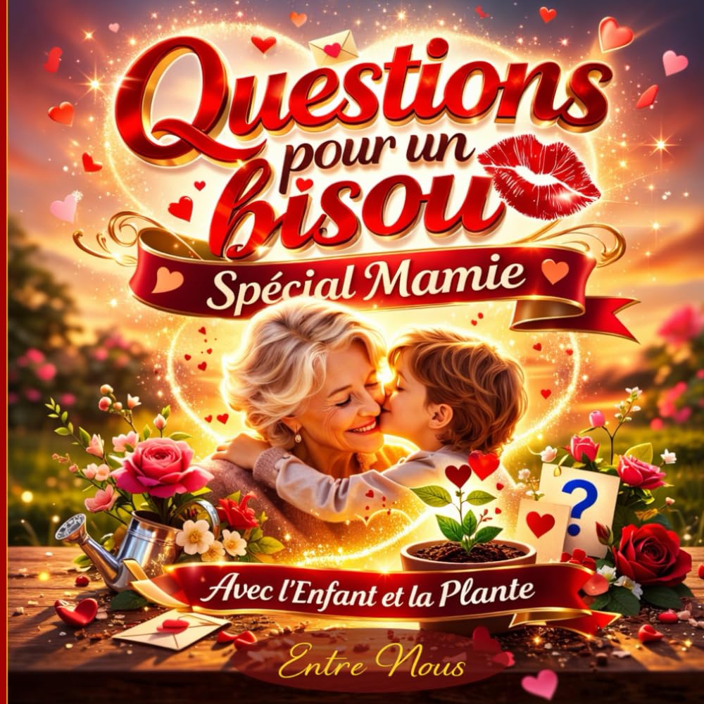 Questions pour un Bisou - Spécial Mamie, l'Enfant et la Plante: Livre-jeu à remplir : 200 questions, activités & défis pour cadeau Grand-mère et Enfants de 6 à 12 ans - Version Couleur Premium
