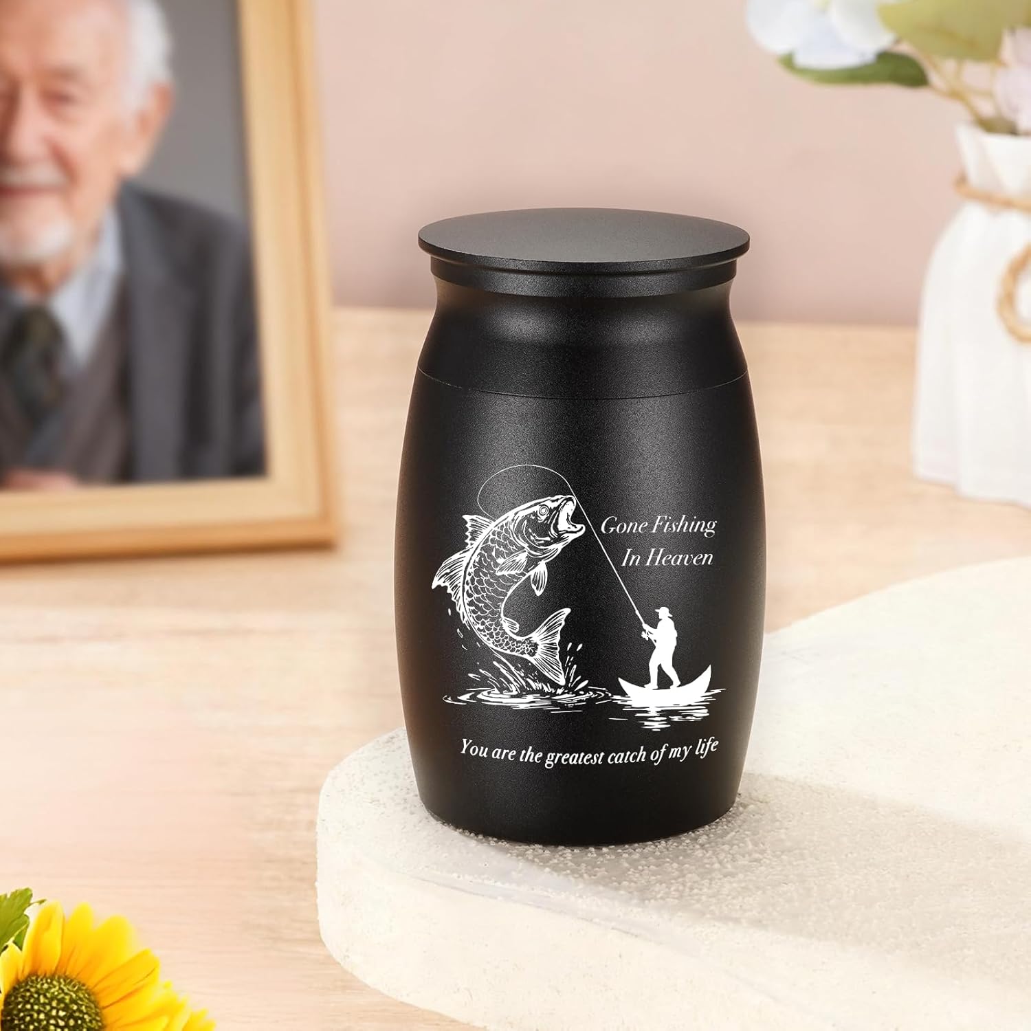 SOITIS Photo Customized Small Urns for Human Ashes Keepsake- 2.76 Inches Aluminium Urn for Ashes, Keepsake Urns for Human Ash Cremation Urns, Funeral Memorial Holder Mini Sharing Urns